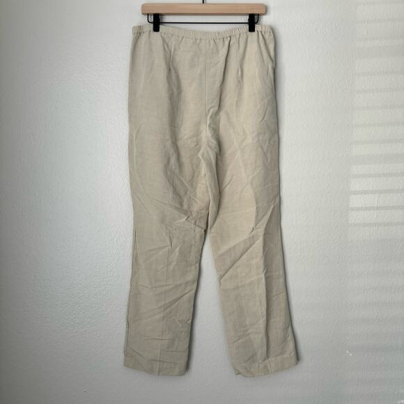 Vintage Drapers & Damons Womens Beige Linen Blend Pants Stretch Pull-On Size 8 - Picture 8 of 8